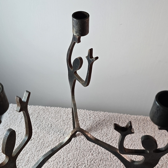 Vintage Steel Candelabra Attributed to John R Keyser Ballerini Series - Picture 9 of 11